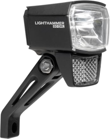 TRELOCK LS 835-T Light Hammer 80 Lux Dynamo Bicycle Light - Daytime Running Light Mode - Includes Fork Mount ZL 410 - StVZO Approved