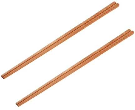 32 cm Kochstäbchen Essstäbchen aus Holz, 2 Paar Wiederverwendbar | Chinesische Stäbchen, Ess Stäbchen, Stäbchen zum Essen, Stäbchen Holz – wiederverwendbar, langlebig, ideal für Küche & Alltag