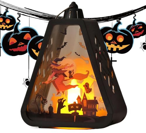 Halloween Laternen Für Den Innenbereich - Witch Burg Laterne Für Terrasse Garten,Lampenschmuck Und Mittelstücke Als Dekoration Für Garten, Terrasse, Hof, Außenbereich, Camping Und