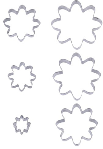 Lot de 6 Emporte-Pièces Marguerites, en Acier Inoxydable en Forme Fleur pour la Pâtisserie les Biscuits et Décorations de Gâteaux Fondants (Style A)