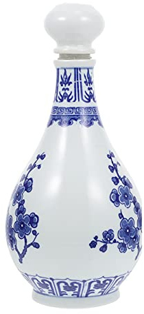 VERDANVERSE Ceramic Storage Bottle Sealed Blue and White Porcelain Wine Bottle 1 Jin Plum Blossom Design Food Grade Jingdezhen Ceramic Container for Liquor Storage