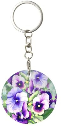 WYCZHY Pansy Perfection Printing Key Holder For Compact Key Organizer For Key Chain, Key Ring For Car Fobs Key Chains