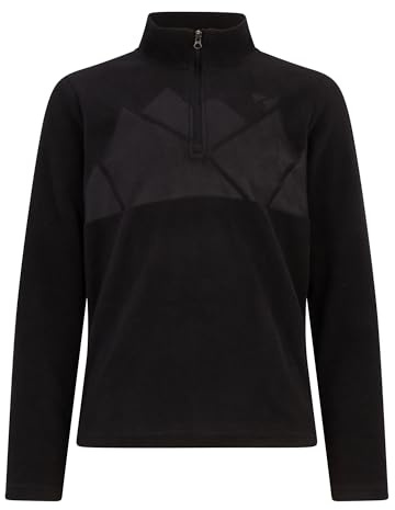 Ziener JONKI-Z - Maglia da Sci per Bambini, Strato Intermedio, in Pile | Caldo, Elastico, Riciclato, Nero, 140