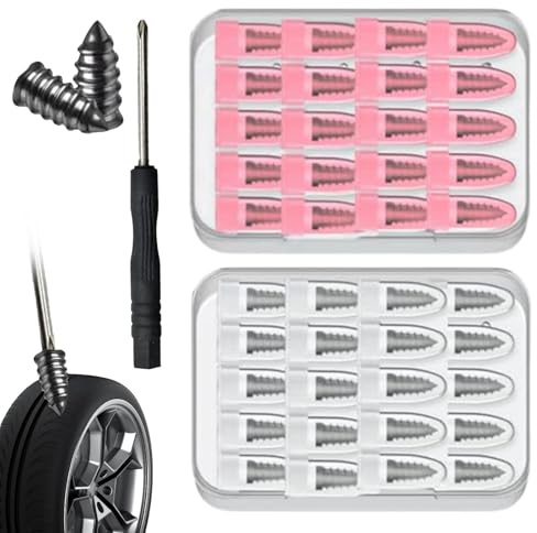 20 PCS Tire Repair Rubber Nails Kit with 2 Sizes,Tyre Repair Kit Rubber Nails with Box and Screwdriver,Car Puncture Repair Kits,Tyre Puncture Repair Kits for Trucks Motorcycles Cars (20 PCS)