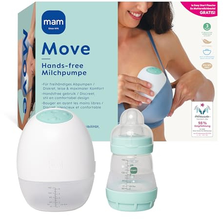 MAM Move Handsfree Milchpumpe, elektrisch & kabellos, 3 Modi, tragbar