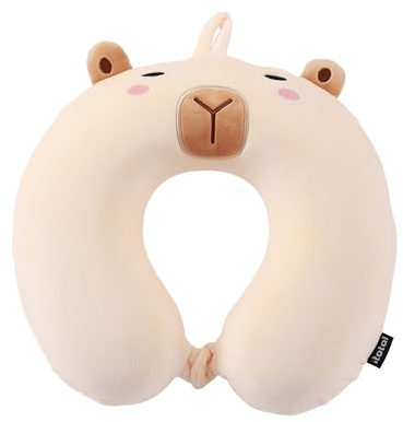 I-TOTAL® - Coussin de Voyage en Forme de Animal/Oreiller de Voyage de Cou Doux pour Le Soutien Cervical/Coussins de Voyage drôle (Capybara)
