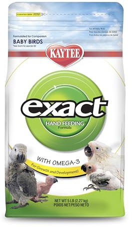 Kaytee Exact Hand Feeding Pet Bird Baby Food For Parrots, Parakeets, Lovebirds, Cockatiels, Conures, Cockatoos, and Macaws, 5 Pound
