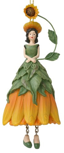 Blumen Mädchen Sonnenblume zum Hängen Flower Fairy Figur | Dekofigur, Blumenfigur, Skulptur, Blumenkinder