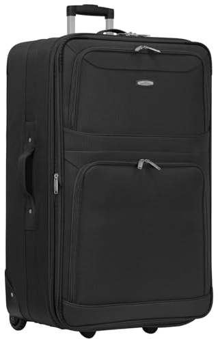 ARIANA® Extra Large Suitcase Lightweight Luggage Trolley Expandable Travel Bag- RT42 (Black, 32 XLarge)
