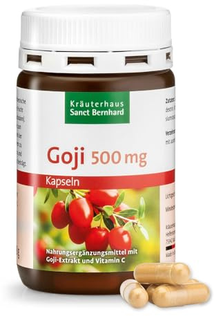 Sanct Bernhard Goji-Kapseln | 500 mg Goji- Extrakt & Vitamin C | 90 Kapseln