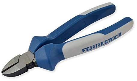 Ferrestock Alicate de corte diagonal de 200 MM con mango bimaterial, Cromados y Azul