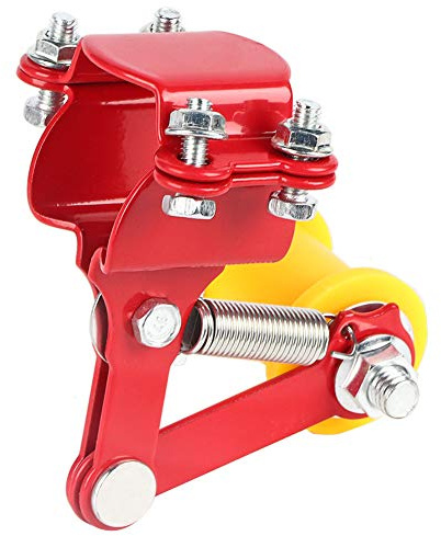 Tensor de cadena de motocicleta, Ajuste universal rápido y seguro, Tensor cadena universal, Color rojo, for motociclistas, talleres de reparación y uso diario en carretera o off-road