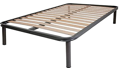 Somnus SANA - Rete in Ferro con Piedi e Doghe in Legno cm 110x190 H35 una piazza mis. personalizzata