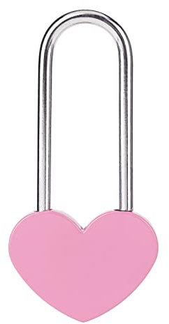 VeYocilk Lucchetto a forma di cuore da 8,9 cm, 50 mm, colore rosa, per innamorati, matrimoni, San Valentino, anniversari, viaggi, San Valentino (senza chiave)