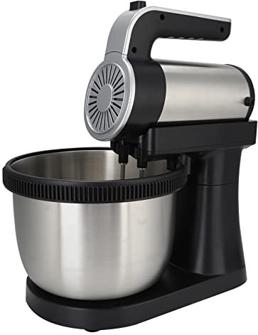 Batidora de Pie, 2 en 1, 1000 W, 5 Velocidades, Batidora de Mano Eléctrica con Cabezal Inclinable con Tazón de Acero Inoxidable de 4 L, Gancho para Masa, Batidor Y Batidor, para Uso Diario
