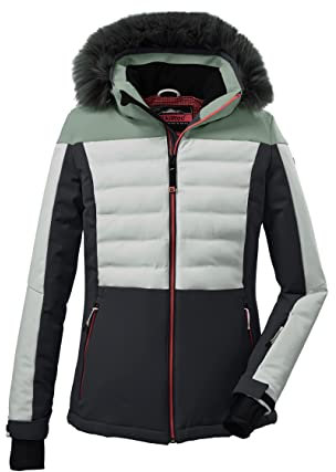 killtec Damen Funktionsjacke/Skijacke mit abzippbarer Kapuze und Schneefang KSW 254 WMN SKI JCKT, schwarz blau, 44, 37584-000