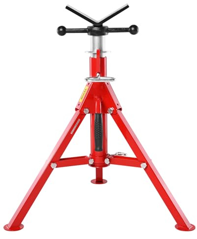 VEVOR V Head Pipe Stand 1/8-12 Capacity, Adjustable Height 24-42, Pipe Jack Stands 2500 lb. Load Capacity, Portable Folding Pipe Stands, Carbon Steel Body More Durable