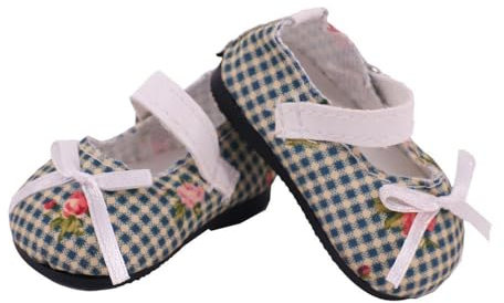 Aeromdale Puppenschuhe, Schleifen-Gitterschuhe, 7 cm, Schuhe für 45,7 cm amerikanische Puppen, 46 cm, Mädchenpuppen, 43 cm, Puppenzubehör - nq1375-1 Paar