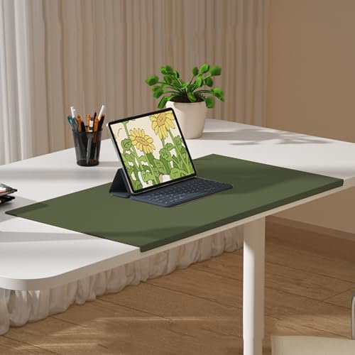 Schreibtischunterlage, Laptop-Schreibtischmatte, Büro-Schreibtischmatte, rutschfeste PU-Leder-Tastaturmatte mit Kantenschutz für Büro, Zuhause, Schreibtischtischschutzmatte, 140 x 60 cm, Grün