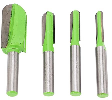 4-delars Cove Box Router Bit Set Rund Nos Bottenfräs 8mm Skaft för Träbearbetning, Volframstål för Skålar, Lådor och Dekoration