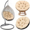 Amazinggirl Cuscini rotondi per sedia rattan e poltrona sospesa 100 cm - Cuscino poltrone da giardino sedie per dondolo rotondo enterno e interno Beige Ombra B