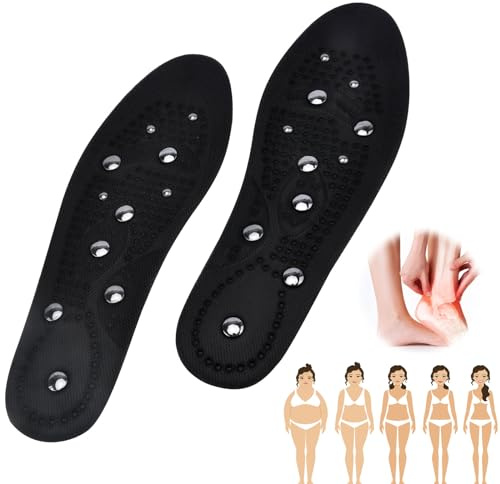 Plantillas Magnéticas, Plantillas Magneticas Para Niños y Niñas, Reflexología Acupresión Mejora la Circulación Sanguínea Fascitis Plantar Cuidado de la Salud del Pie 1 Par(41-46) (41-46)