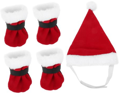 BESPORTBLE Santa Socken Für Kleine Haustiere Rot Mit Weißer Kante Weihnachtskostümzubehör Für Katzen Und Hunde Für Komfort Für Partys Und Feiertage