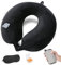 Cirorld Almohada de Viaje Hinchable, Cojin de Viaje Cuello para Avión y Coche, Inflable Cojin Cervical Viaje, Ultraligero y Compacta, con Máscara de Ojos, Tapones y Bolsa, Negro