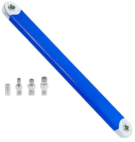 390*35*15 MM Extension Wrench, Schraubenschlüssel Verlängerung Mit 1/2, 1/4 Und 3/8 Antriebsadapter, Pro Zero Offset Extension Wrench, Offset Extension Wrench, Multifunctional Extension Wrench (1)