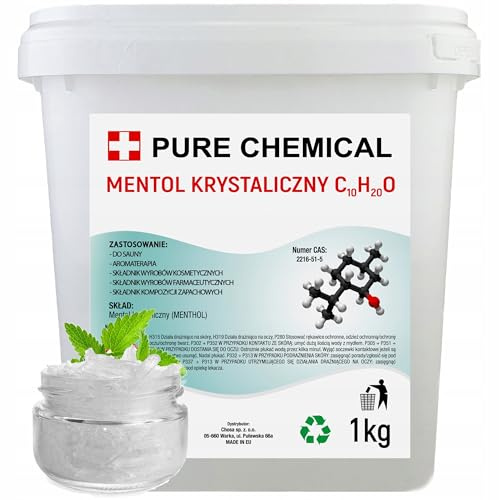 CHOSA Mentholkristalle 1kg | Natürliche Menthol Kristalle, Sauna Aufgussmittel, Sauna Kristalle, Befreit die Atemwege, Sorgt für intensiven Duft