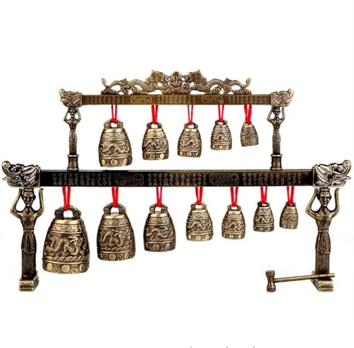 Ornamente Für Musikinstrumente Chinesisches Musikinstrument Aus Legierung Doppelschichtiges Glockenspiel Modell Ornamente Kunsthandwerk(Dragon pattern)