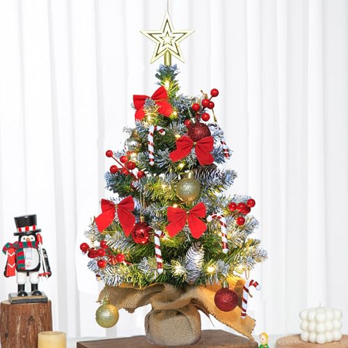 Albero di Natale Piccolo,Albero di Natale da Tavolo,Albero di Natale Artificiale,Mini Alberi di Natale,Luci a Led per Decorazioni Natalizie Tavola,per Home Office Decorazione da Tavolo