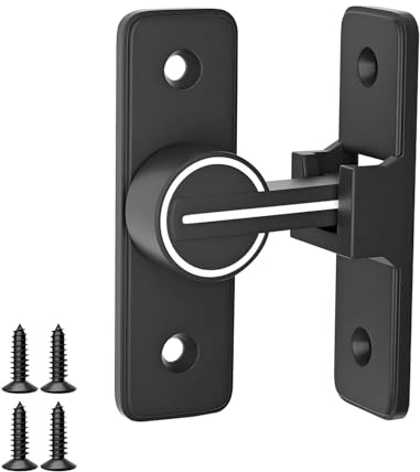 Ctyjia 1 Pièces Verrous de Porte Coulissante, Serrure de Porte de Grange, 90 Degrés Loquet de Sécurité Avec Vis, Verrou Serrure de Porte pour Jardin