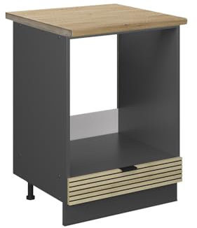 Vicco Herdumbauschrank Fame-Line, Eiche Paneel, 60 cm, AP Eiche, zur Kombination mit weiteren Modulen der Fame-Line Serie