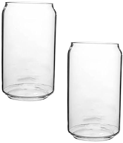 VOSAREA Lot de 2 Verres à Résistants Chaleur Gobelets en Verre Transparent Tasse à Eau Multifonctionnelle pour Apéritif Boissons Froides Gobelet Original