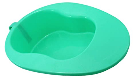 Orinal de Cama de Plástico Verde para Pacientes Encamados | Asa Integrada y Bordes Curvos, Diseño Rampa y Asiento Ancho, Uso para Personas Movilidad Reducida