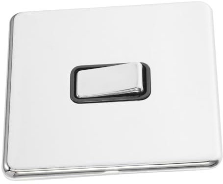 Homoyoyo Interruptor De Luz Moderno De Acero Inoxidable Cepillado Diseño Sin Tornillos Interruptor De Palanca Único Adecuado Para Interiores Contemporáneos