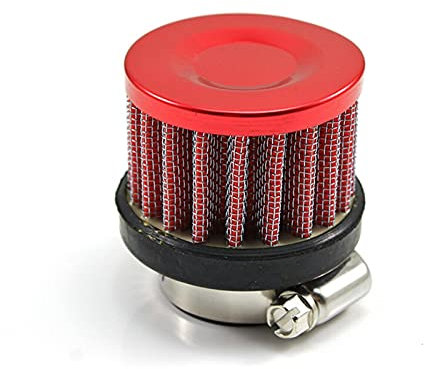 MEXWLOP Filtro de Aire Universal for Coche de 25 mm con Clip, Redondo, cónico, de 1 Pulgada, for Mini, filtros de Aire Filtro de Aire automotriz(Rot)