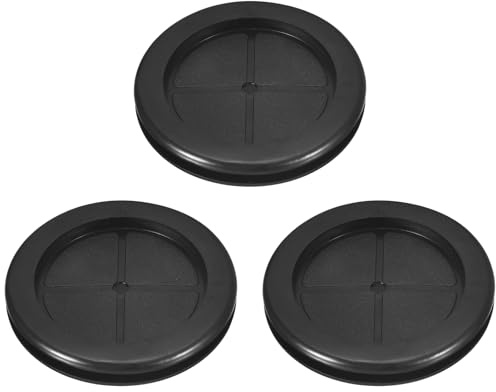 sourcing map 3Pcs Rubber Grommets 2-3/8 (60mm) Drill Hole, 2 (50mm) ID Double Sided Hole Plugs Ring Gasket for Firewall Cable Wire Protecting, Black