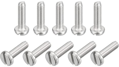QUARKZMAN 20 Stück Wandplattenschrauben 304 Edelstahl Maschinenschrauben, M4x14mm Schlitzantrieb Pan Head Schraubenbolzen Schlitzflachrunschrauben Lichtschalterplattenschrauben