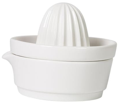 TOPBATHY Presse-agrumes Manuel en Céramique Blanc, Ergonomique et Pratique, Extraction Facile Jus et Séparation Pulpe, pour Fruits la Maison