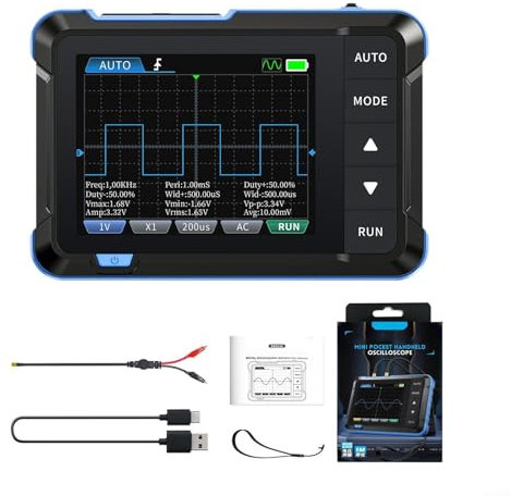 HEBEOT Digital Oscilloscope, Handheld Digital Oscilloscope Kit With A 2.8-inch 320 * 240 Resolution High-definition LCD Screen(Standard)
