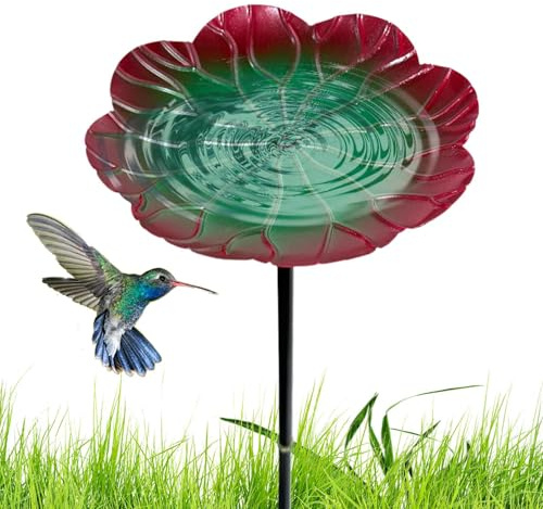 Qiwieod Baño para Pájaros - Pila para Aves Exterior,Arte Resistentes a la Intemperie para Jardín Decoración Exterior | Estanque Parque