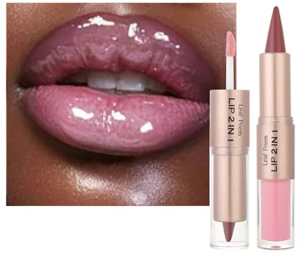 Matita labbra e rossetto 2 in 1 a doppia punta, rossetto liquido idratante volumizzante glitter luccicanti, matita labbra Velvet a lunga tenuta e altamente pigmentata, trucco labbra versatile (#05)