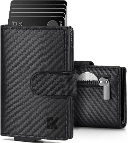 FOMAX Slim Wallet Geldbörse Herren, Portmonee Mini mit Münzfach RFID Schutz