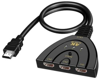 Divisor HDMI 3 en 1, señal múltiple 4K estable y lisa, multipuerto Plug Play compatible con PS5, PS4, PS3, Xbox HDTV, DVD, portátil, Blu-Ray Fire TV Stick