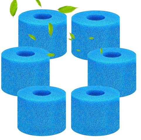 BNGXR 6 Stück Filterschwamm Typ S1, Schwimmbad Filter Schaum Schwamm Schaumstoff-Poolfilter Wiederverwendbare und Hochelastisch Schaum Pool Filter für Poolreinigung