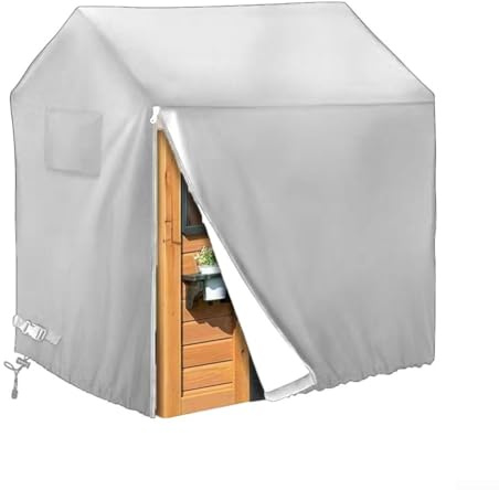 210D Oxford Playhouse Cover Impermeable Jardín Casa Protector Resistente UV Refugio de juguetes al aire libre Resistente al viento Rens Play Tent Cover Snow Rain Protección para madera (145 * 145