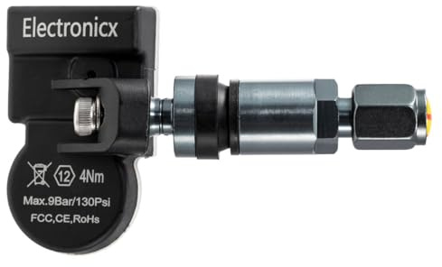 Electronicx 1X RDKS Sensor für Toyota Yaris 2022-2023 vorprogrammiert 433MHz TPMS Reifendrucksensor Metallventil Gunmetal Einzelsensor Ersatz Alufelgen Stahlfelgen