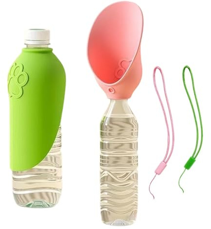 Botella Viajera Con Agua Para Perros 2 Piezas Vasos Plegables Antifugas | Vaso Dispensador De Agua Portátil Para Canes Apto Razas Pequeñas Y Medianas Grandes Patio Viajes Senderismo Jardín Y